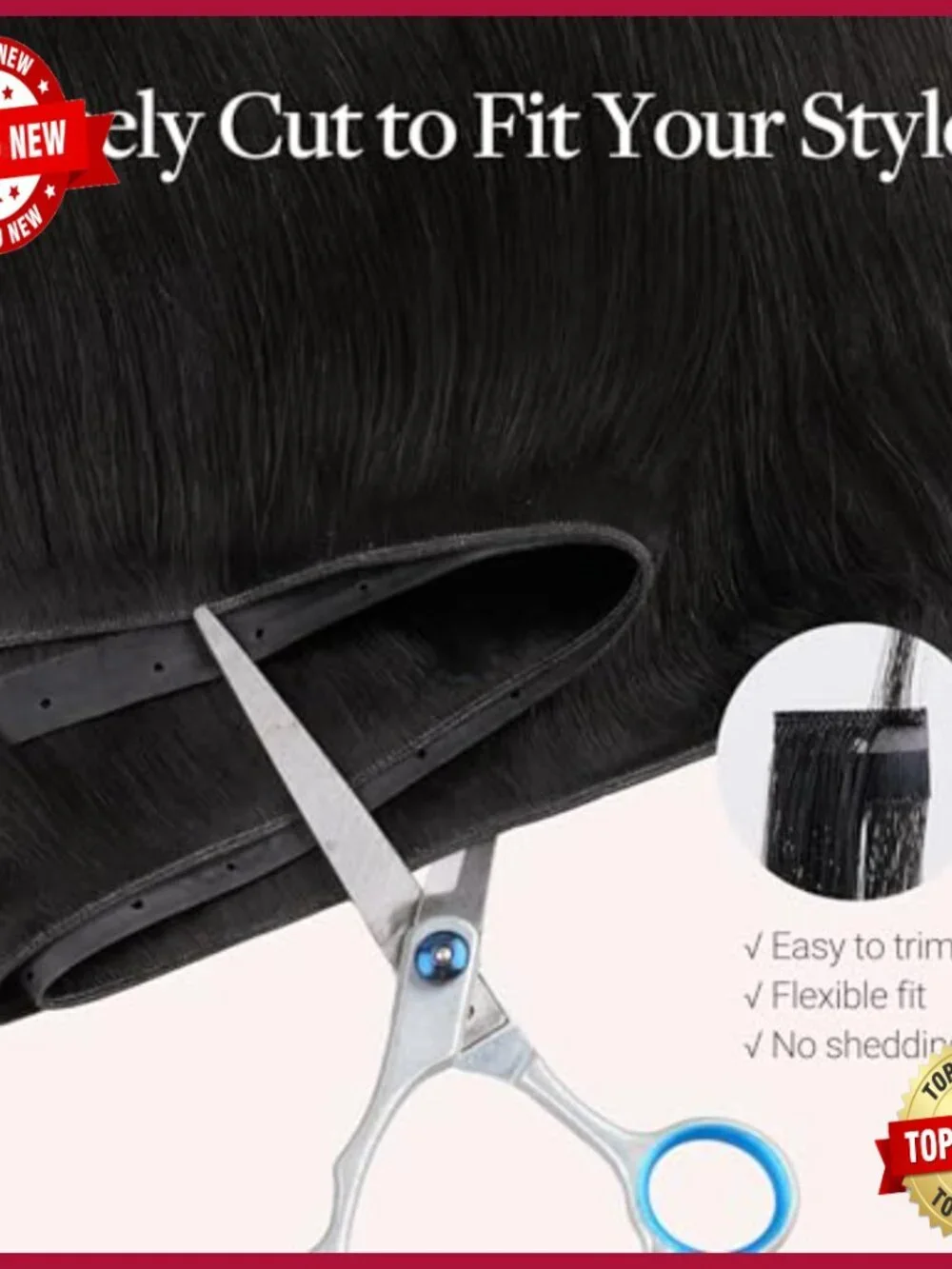 18 Inch Human Hair Extensions, Invisible Weft, Hand-Tied Look, 100g